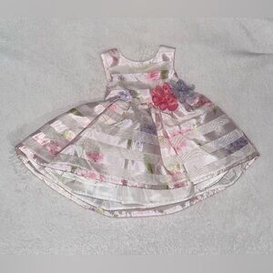 Y2K George preemie baby girls white pink floral dress